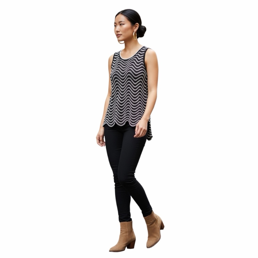 Brooks Brothers Zigzag Knit Tank Top